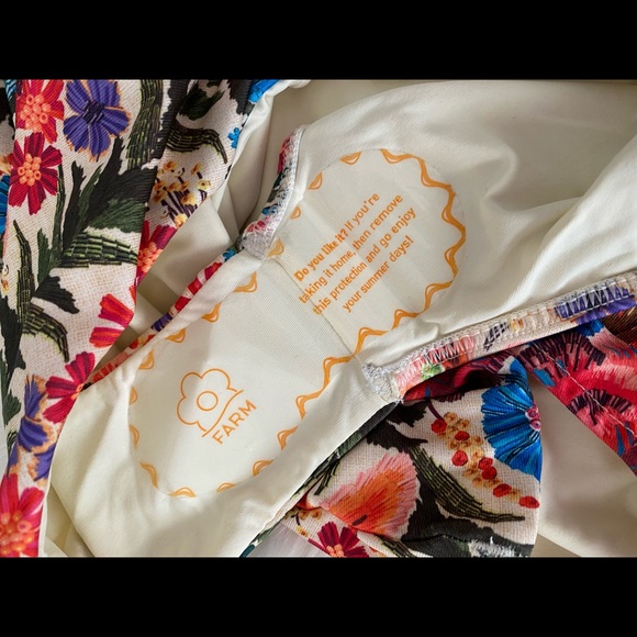 Farm Rio Anthropologie Floral Plunge One-Piece Swimsuit - Picture 10 of 10